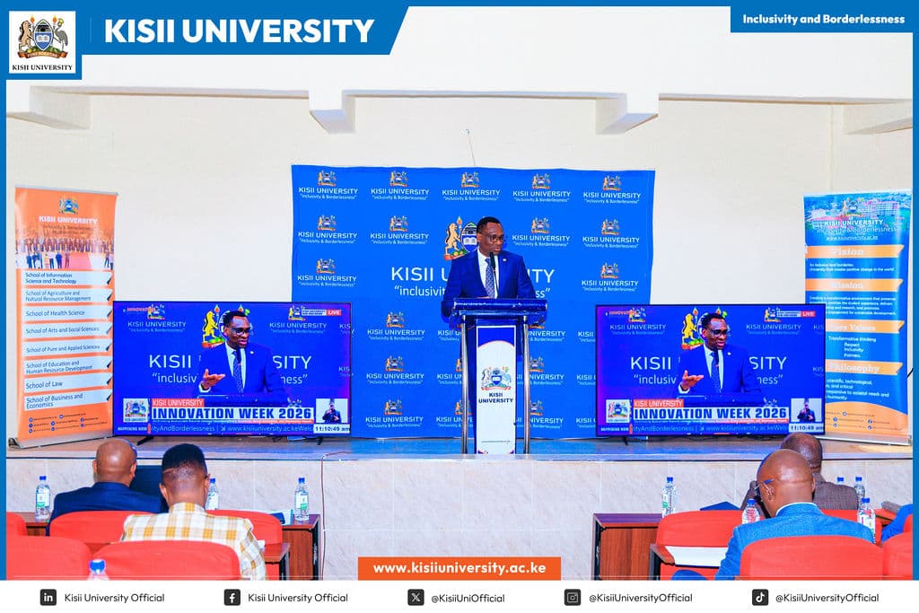 Speaker addressing Kisii University Innovation Week